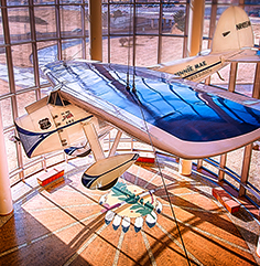The Winnie Mae airplane from above