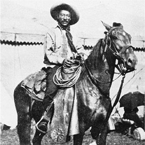 A cowboy sitting on his horse